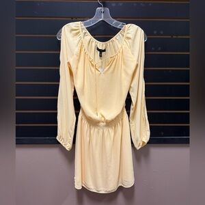 White House Black Market Cream Bishop Sleeve Sundress